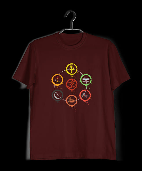 Aaramkhor OM WITH 6 ELEMENTS Spiritual Shiva Mens TShirts